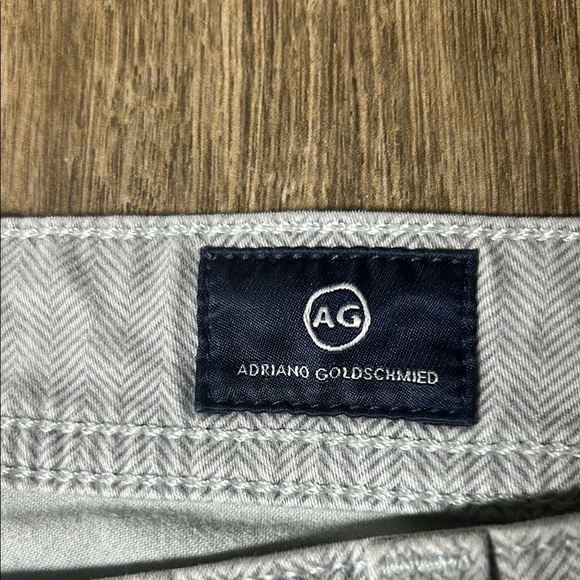 AG Adriano‎ Goldschmied Tellis Slim Pants 31x34 Grey Lightweight Stretch Chevron - Picture 9 of 16